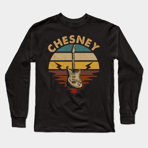Vintage Guitar Beautiful Name Chesney Personalized Long Sleeve T-Shirt by BoazBerendse insect